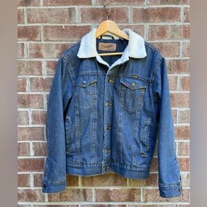 Wrangler Blue Denim Jacket with White Fleece Lining